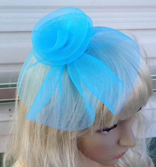 turquoise fascinator millinery feather brooch clip wedding hat bridal ascot race