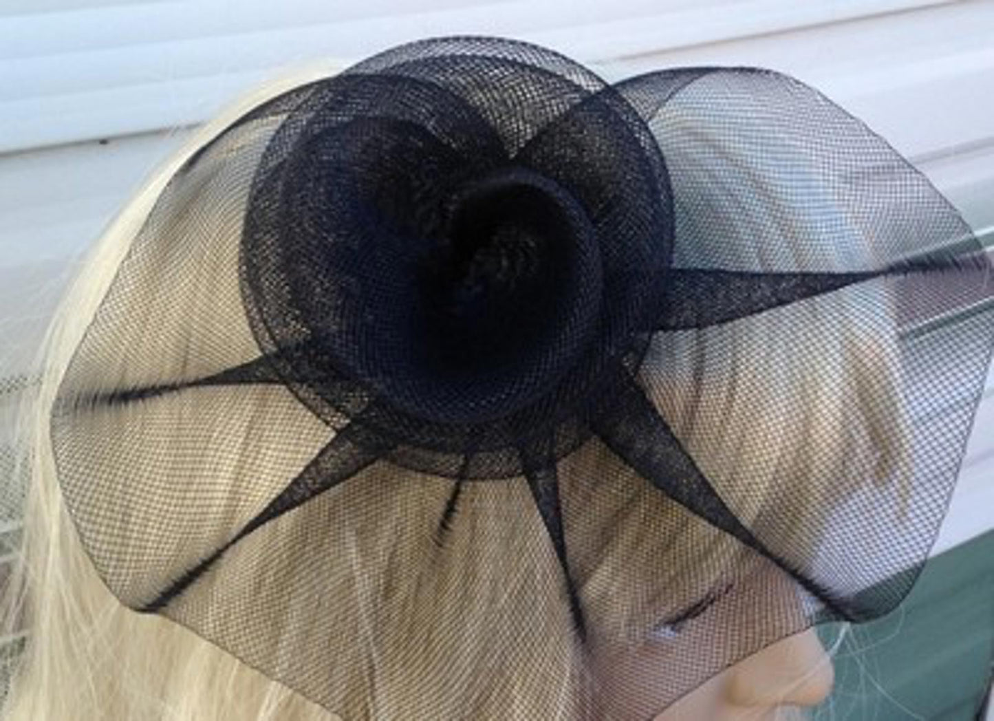 black fascinator millinery feather brooch clip wedding hat bridal ascot race