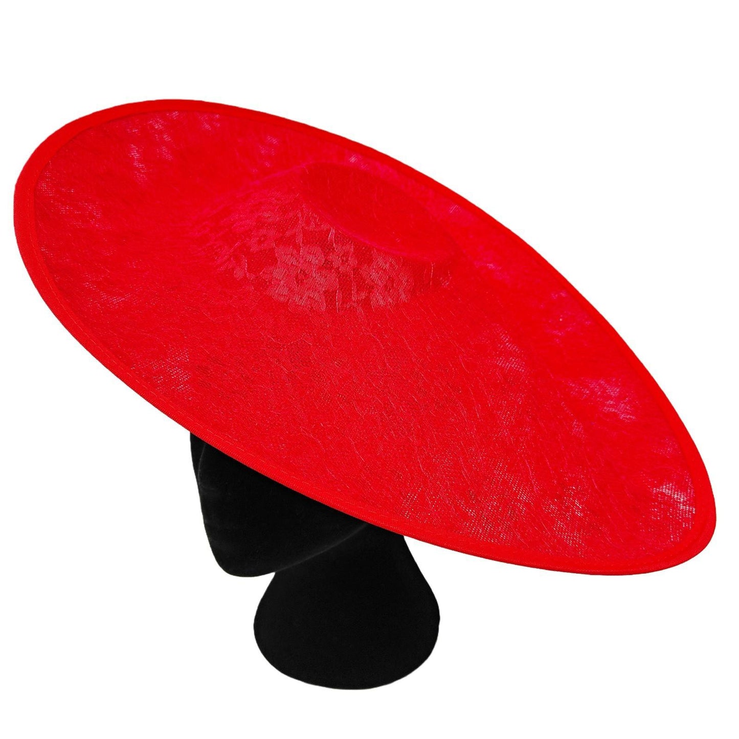 red lace large wide brim DIY fascinator base wedding hat Kentucky Derby Ascot