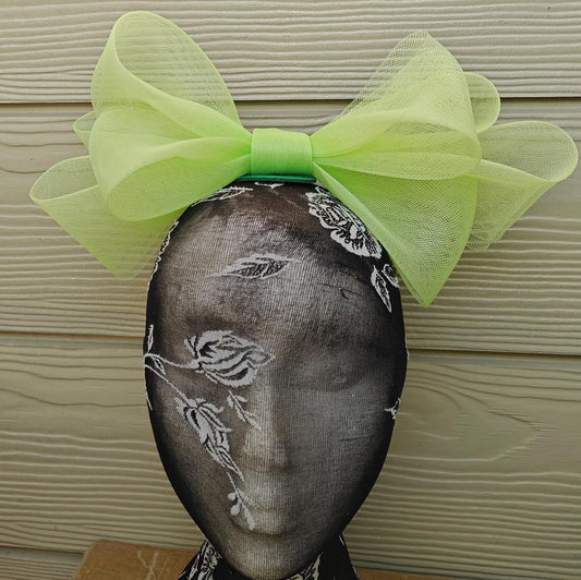 apple green bow hair clip brooch fascinator millinery wedding hat race party
