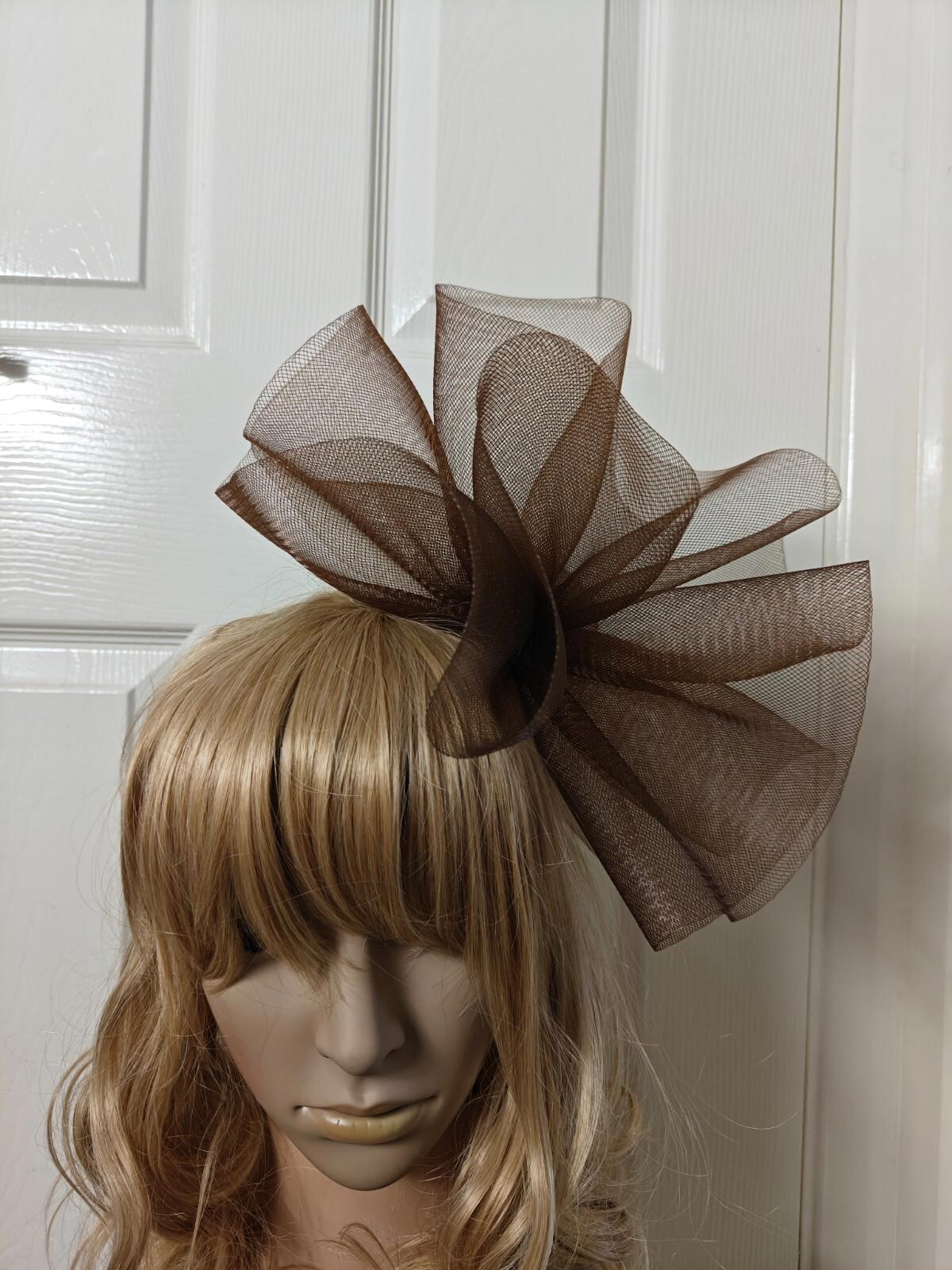 chocolate brown fascinator millinery burlesque headband wedding hat ascot race