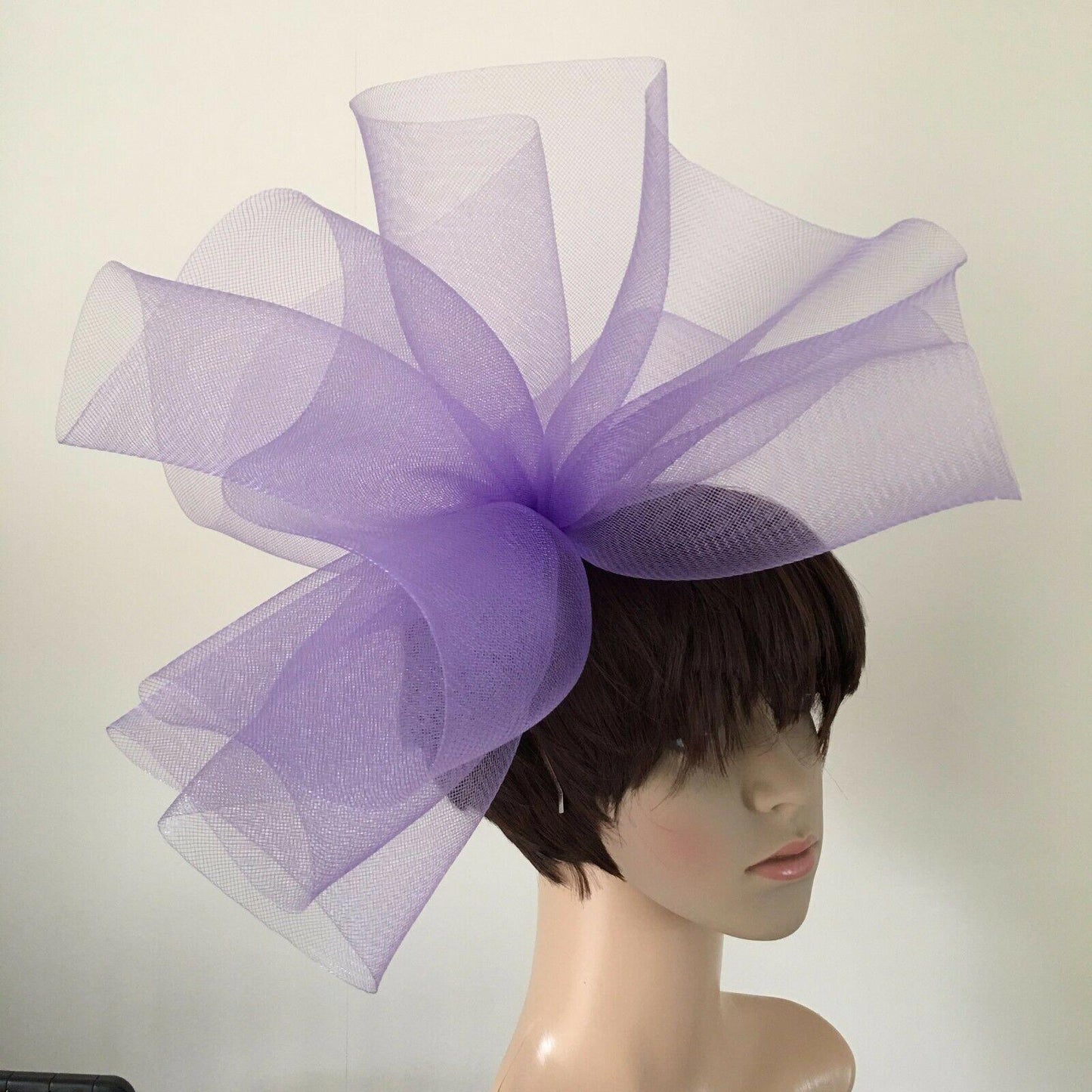 lilac light purple headband crinoline fascinator millinery hat wedding ascot