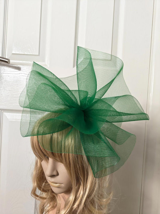 green fascinator millinery burlesque headband wedding hat ascot race